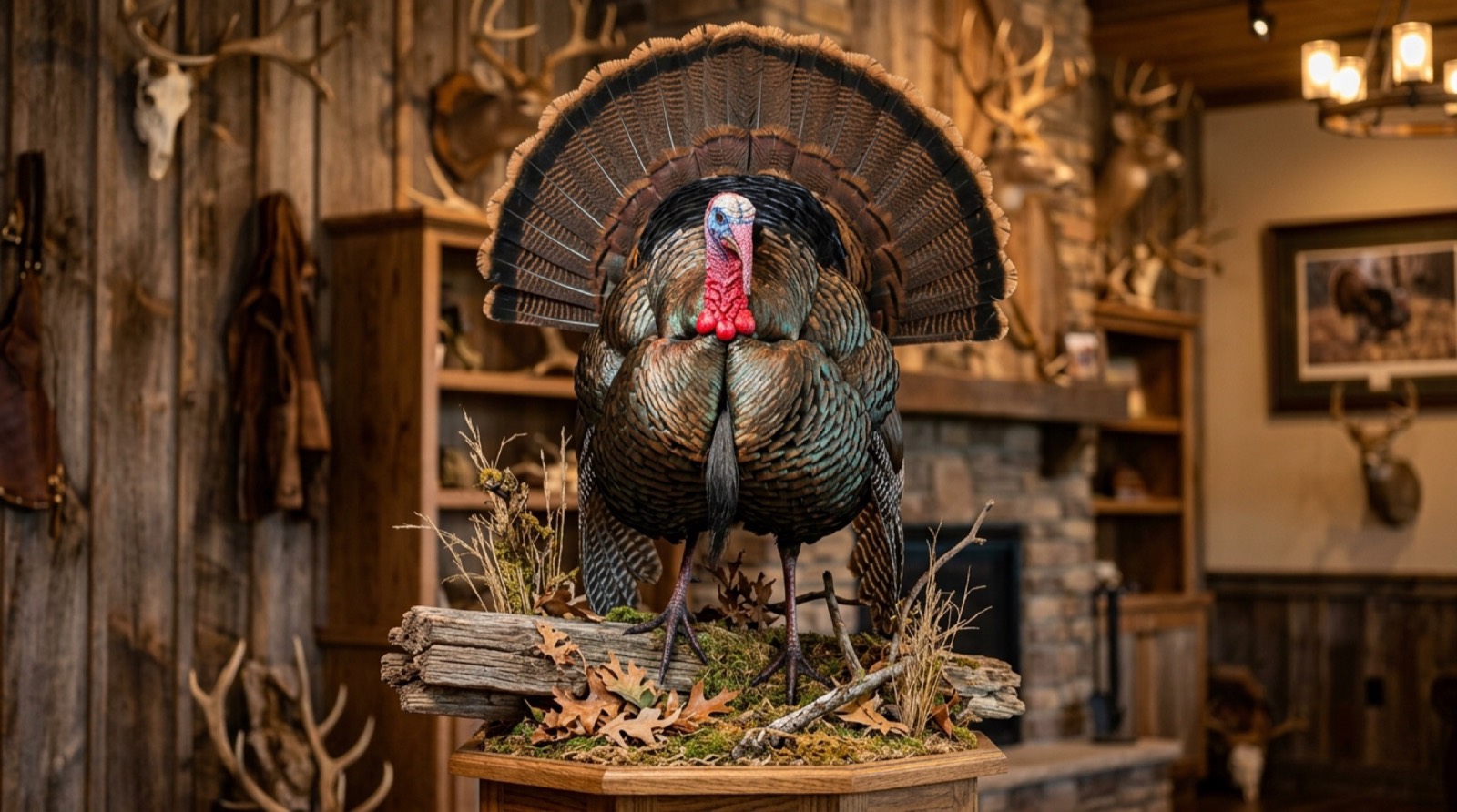 Full-Strut Eastern Wild Turkey Strutting Pedestal